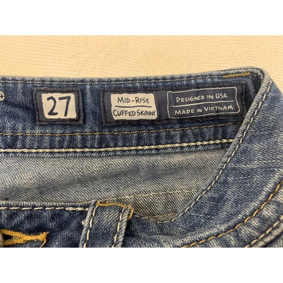 MISS ME Mid-Short Embellished Cut-Off Jean Shorts Sz 27 - Picture 5 of 12